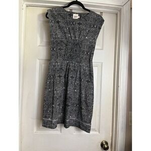 MATA TRADERS Womens‎ XS Black White Geometric Print Dress Boho Ethical Fairtrade